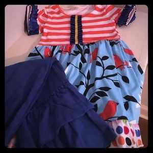 Little girls Tunic dress and ruffled pants